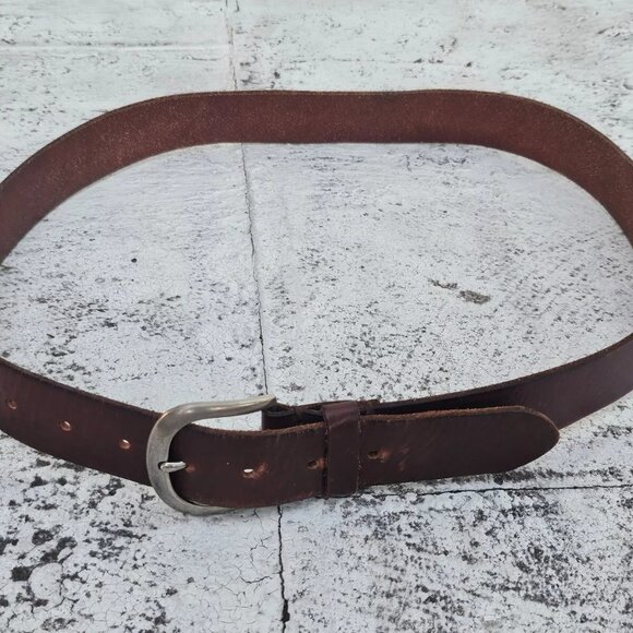 Aeropostale Men Leather Belt Brown Genuine Cowhide Leather Pin Buckle Size L - Picture 4 of 12